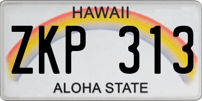 HI license plate ZKP313