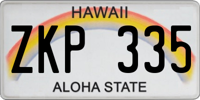 HI license plate ZKP335