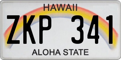 HI license plate ZKP341