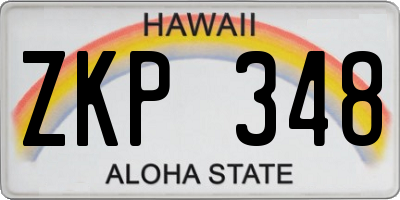 HI license plate ZKP348