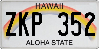 HI license plate ZKP352