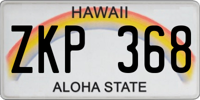HI license plate ZKP368