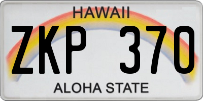 HI license plate ZKP370