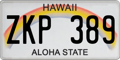 HI license plate ZKP389