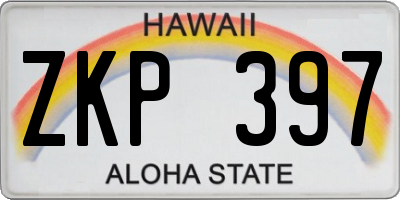 HI license plate ZKP397