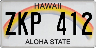 HI license plate ZKP412