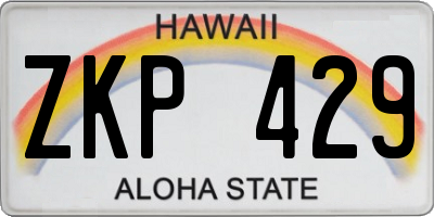 HI license plate ZKP429