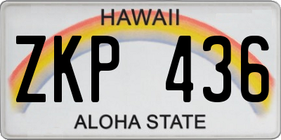 HI license plate ZKP436