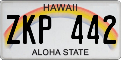 HI license plate ZKP442