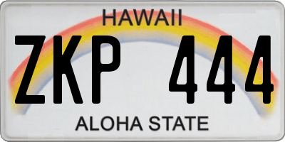 HI license plate ZKP444