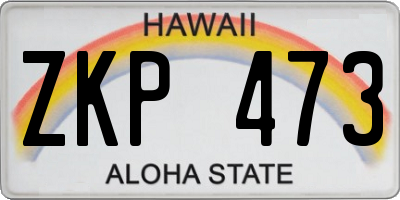 HI license plate ZKP473
