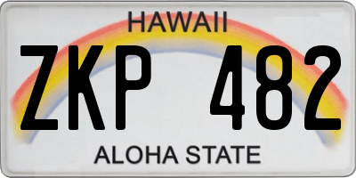 HI license plate ZKP482