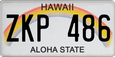 HI license plate ZKP486