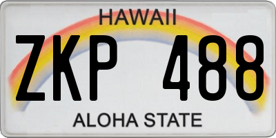 HI license plate ZKP488