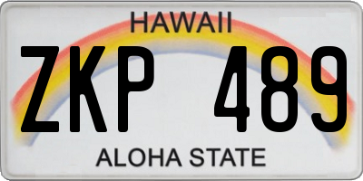 HI license plate ZKP489