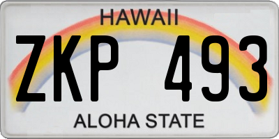 HI license plate ZKP493