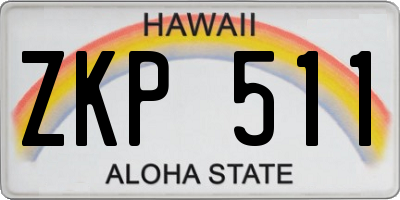 HI license plate ZKP511