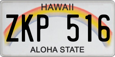 HI license plate ZKP516