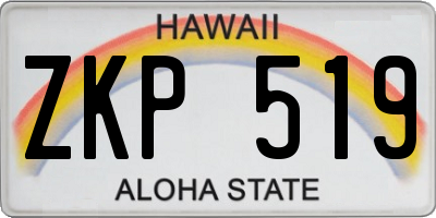 HI license plate ZKP519