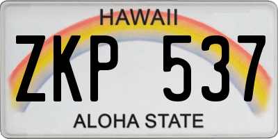 HI license plate ZKP537