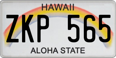 HI license plate ZKP565