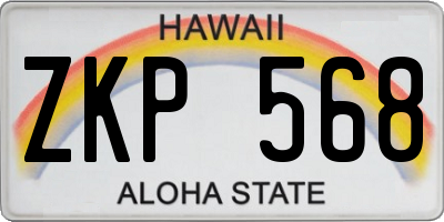 HI license plate ZKP568