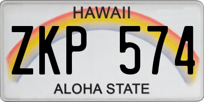 HI license plate ZKP574