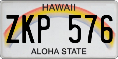 HI license plate ZKP576