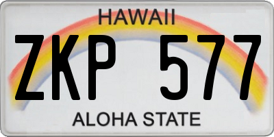 HI license plate ZKP577