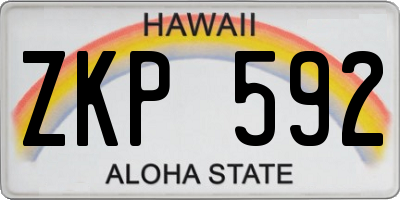 HI license plate ZKP592