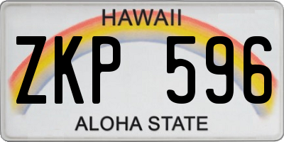 HI license plate ZKP596
