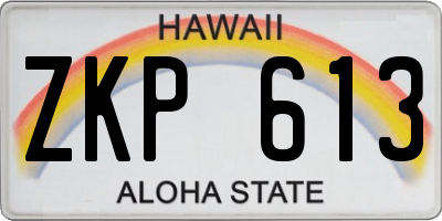 HI license plate ZKP613