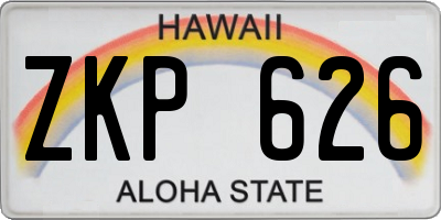 HI license plate ZKP626