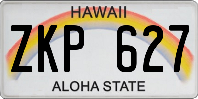 HI license plate ZKP627