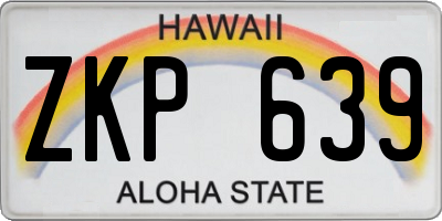 HI license plate ZKP639