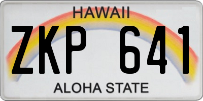 HI license plate ZKP641