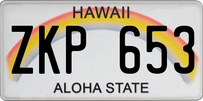 HI license plate ZKP653