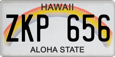 HI license plate ZKP656