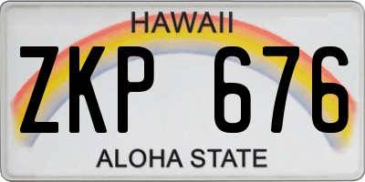 HI license plate ZKP676