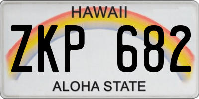 HI license plate ZKP682