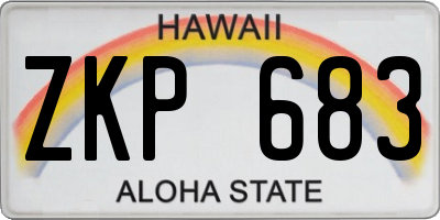 HI license plate ZKP683