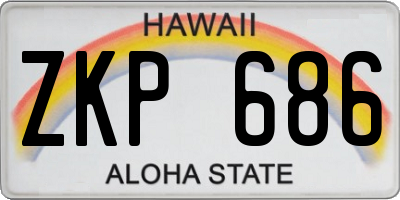 HI license plate ZKP686