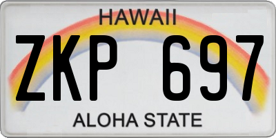 HI license plate ZKP697