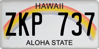 HI license plate ZKP737