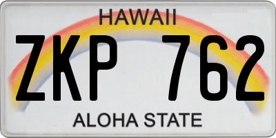 HI license plate ZKP762