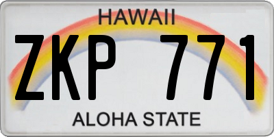 HI license plate ZKP771