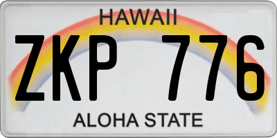 HI license plate ZKP776