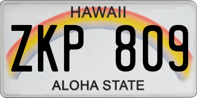 HI license plate ZKP809