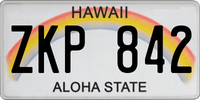 HI license plate ZKP842