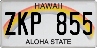 HI license plate ZKP855